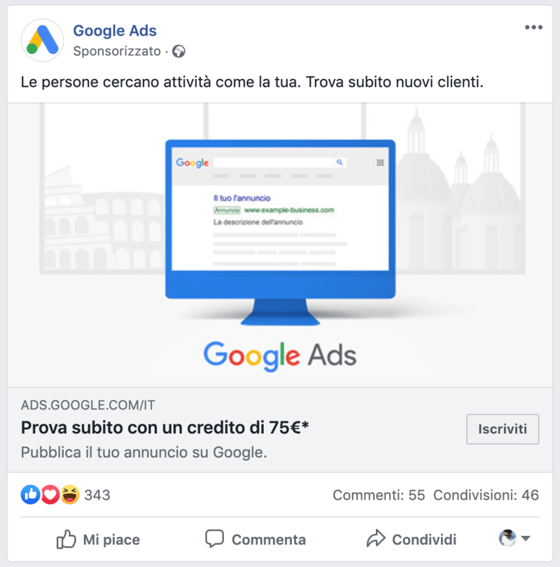 Ads su Facebook per Google Ads